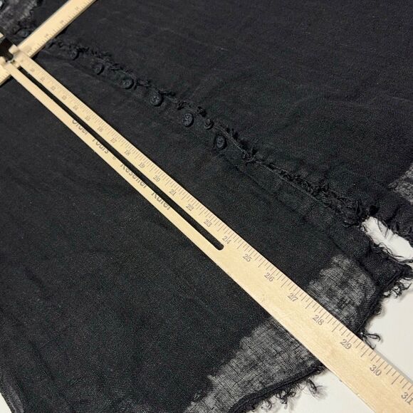 Eileen Fisher Sleeveless Oversized Blouse Black Italian Linen Buttons Women’s XS - Picture 12 of 13